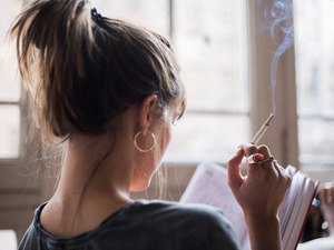 Picture of a woman smoking