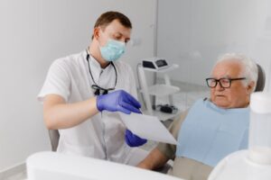 older patient having a dental consultation